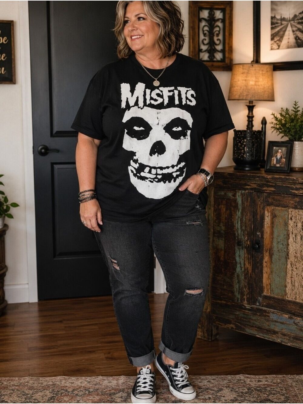 Misfits Skull Graphic Band T-Shirt Black Size Large 100% Cotton NWT - Picture 2 of 6